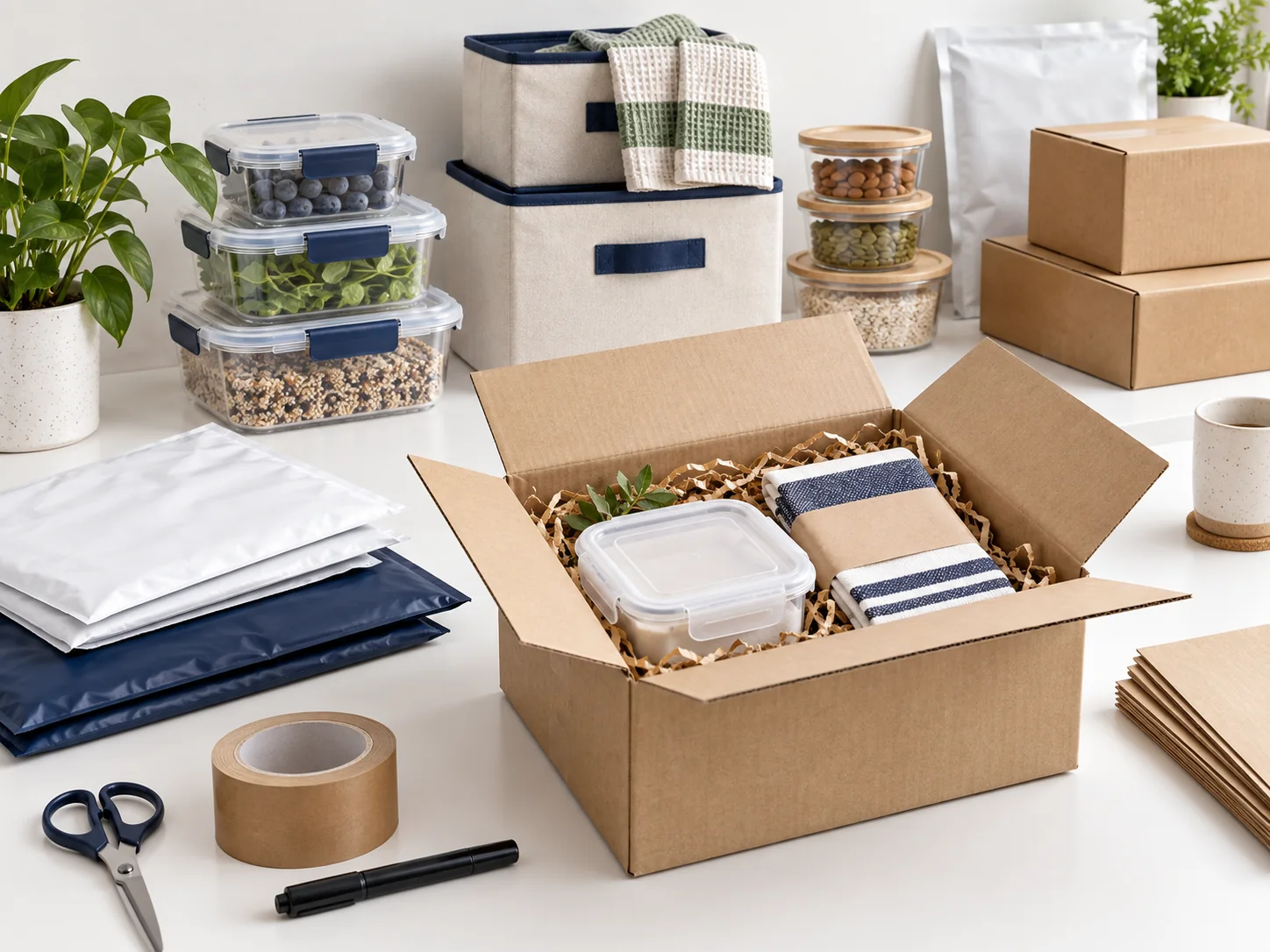 A practical retail product assortment prepared for online fulfilment